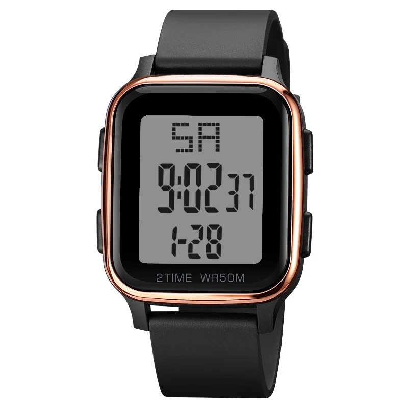 Big face digital led watch, diving black digital stop watch, black  color digital running watch for boy