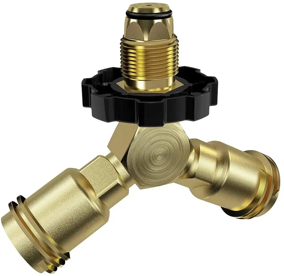 Адаптер для пропанового бака двухсторонний латунный пропановый сплиттер фитинг баллона переходный разъем нагревателя гриля барбекю