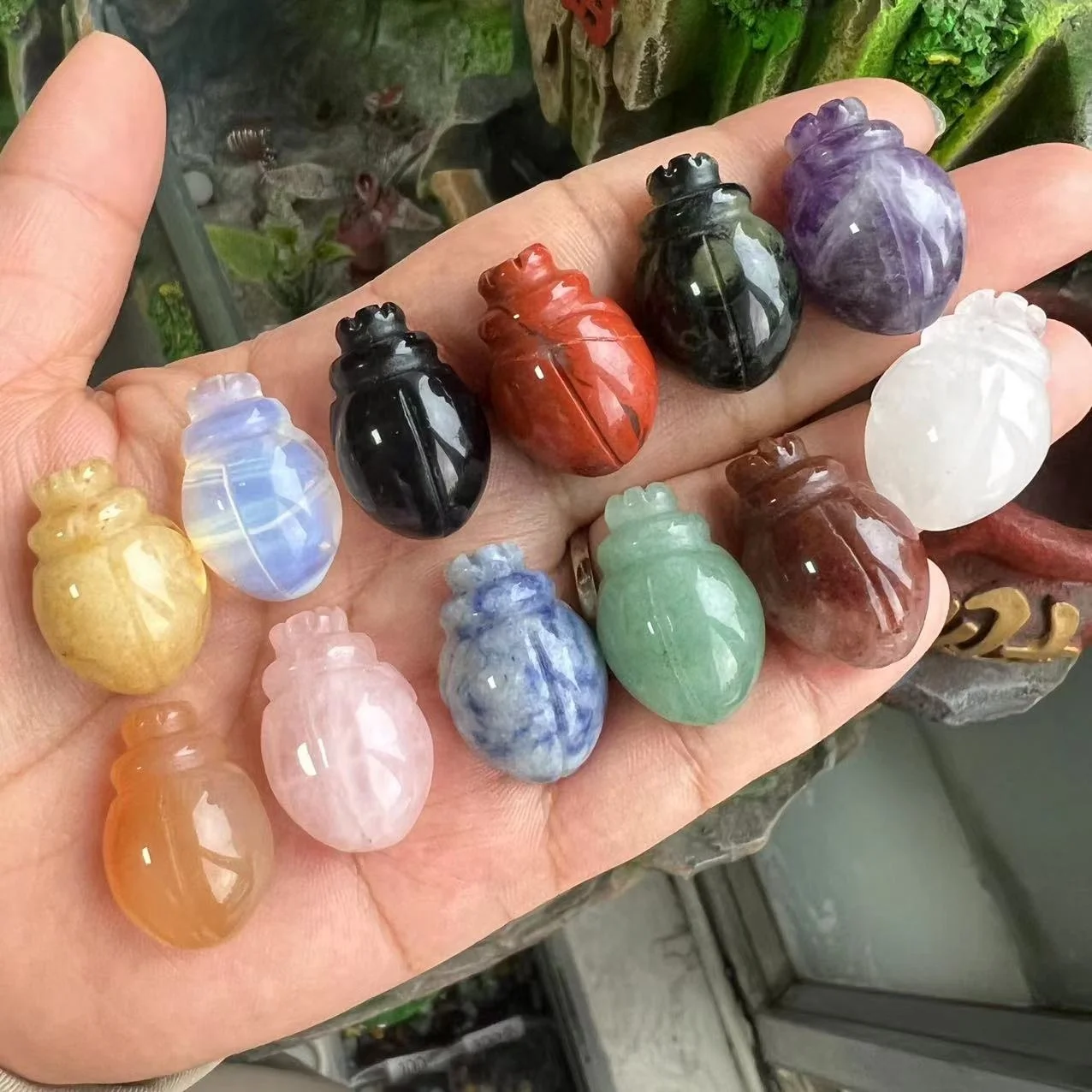 1in carving dung beetle cute natural healing crystal jewelry home desk decor children gift  spiritual products