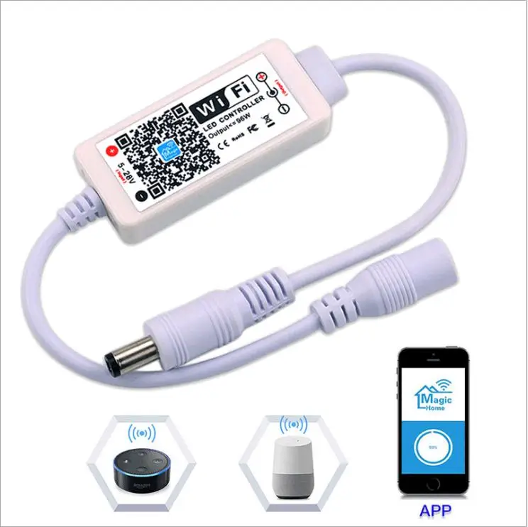 DC5-28V LED Strip Lights Controller IOS/Android APP/Voice Control Mini Single Color led Controller