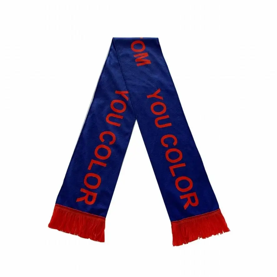 Factory Direct Custom Football Clubs Scarf Premium Satin Spandex & Flag made from Silk Plastic Free Sample Available