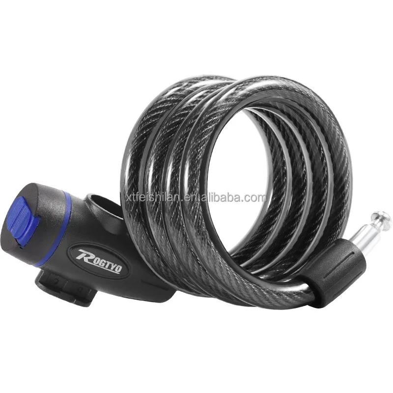Bicycle Steel Cable Lock Snti-Theft Car Lock with 2 Keys Self Coiling Cable Lock