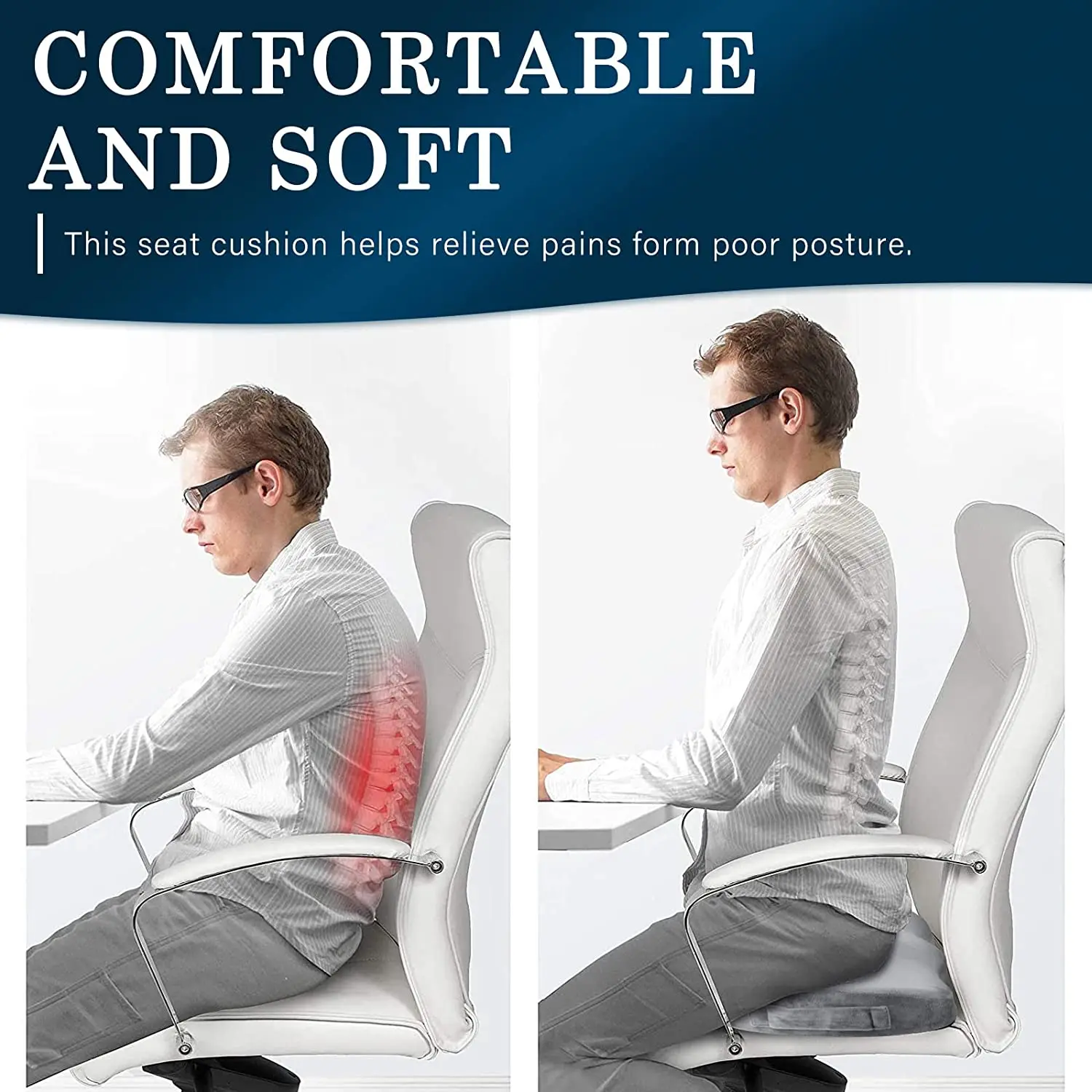 Removable  Car Seat Cushion Office Chair Orthopedic Butt Pillow Long Sitting Memory Foam Coccyx Seat Cushion