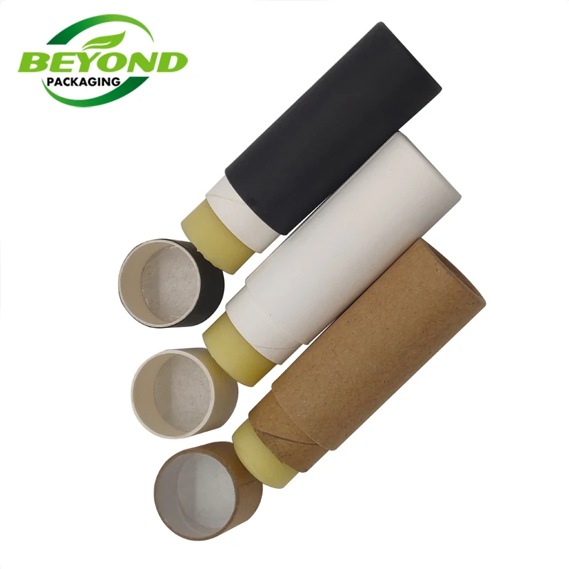 Eco friendly paperboard deodorant containers empty squeeze tube for 0.5oz 14g lip balm
