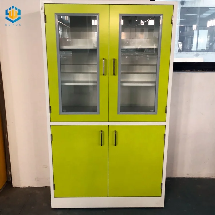 Chemical laboratory furniture two door cupboard reagent tall storage cabinet