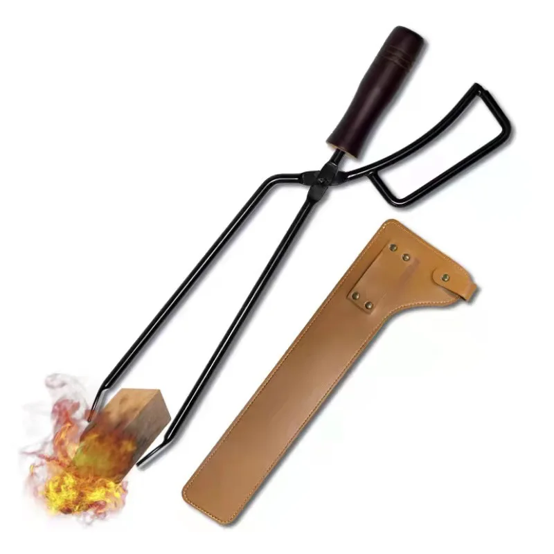 Manufacturers barbecue carbon clamps burning fire tongs charcoal clamps duckbill carbon fire tongs not hot solid wood carbon cla