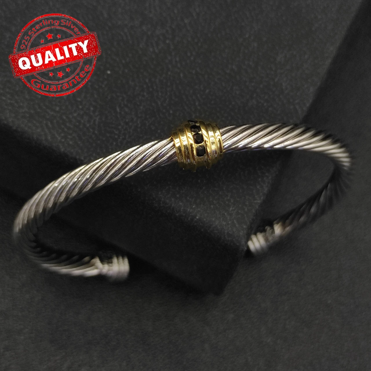David Yarmans 925 silver factory direct sales ins four-color single and double inlaid zircon open bracelet to give to girlfriend