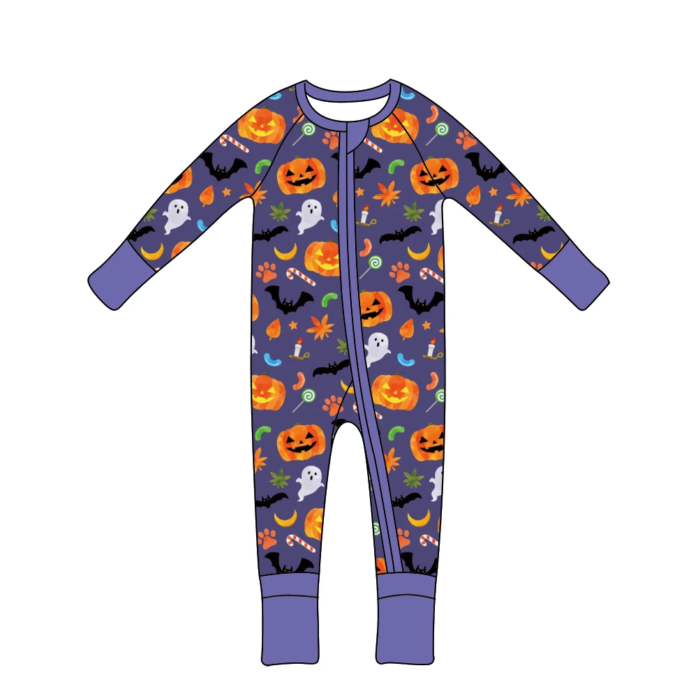 Qingli ODM Custom Factory Comfortable Long Sleeve Baby Knit Romper Pajamas O-Shaped Collar Winter Zipper Romper Warm Design