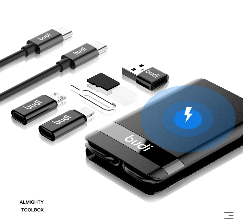 budi high tech marketing gift items smart adapter new gadgets Led light mobile phone accessories Wireless Charger All in One