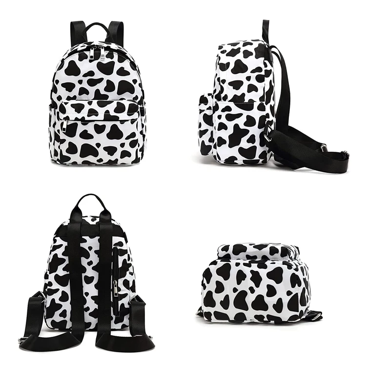 Waterproof Custom Large Capacity Stripe Cow Print Travel Hiking Casual Mini Backpack For Women