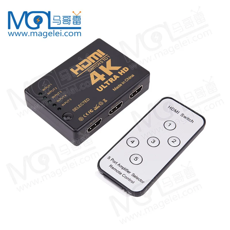 Прямая продажа с фабрики HDMI 4K 2K 3D 2160P 60 Гц видео переключатель 5 каналов 5X1 для HDTV PS3 PS4 DVD ИК-пультом дистанционного