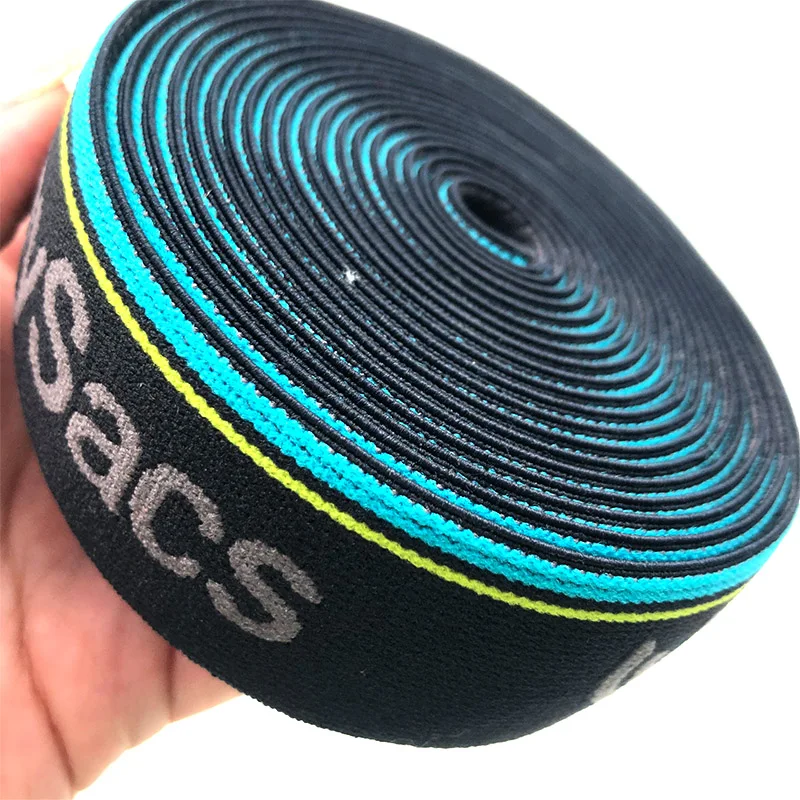 Custom logo printed nylon  Woven Knitted Jacquard Soft Elastic Band For Underwear Boxer Shorts Waistband Belt
