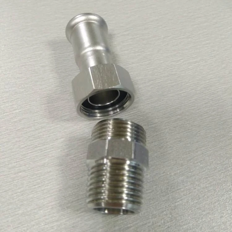 Mayer Press adapter male female union fitting with stainless steel nut