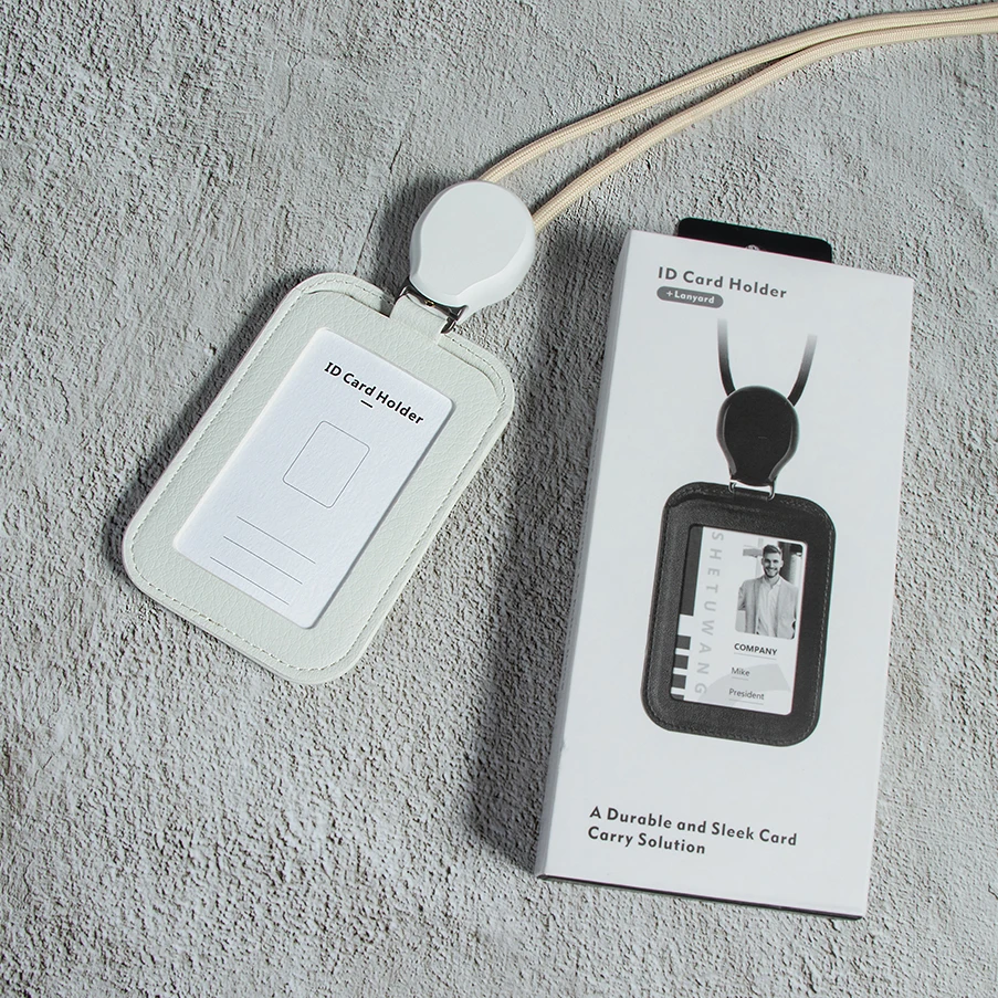 Casekey Work Card Holders with Rope Pasjeshouder ID Card Cover ID Badge Holder with Lanyard Name Tag Staff Business Card Case