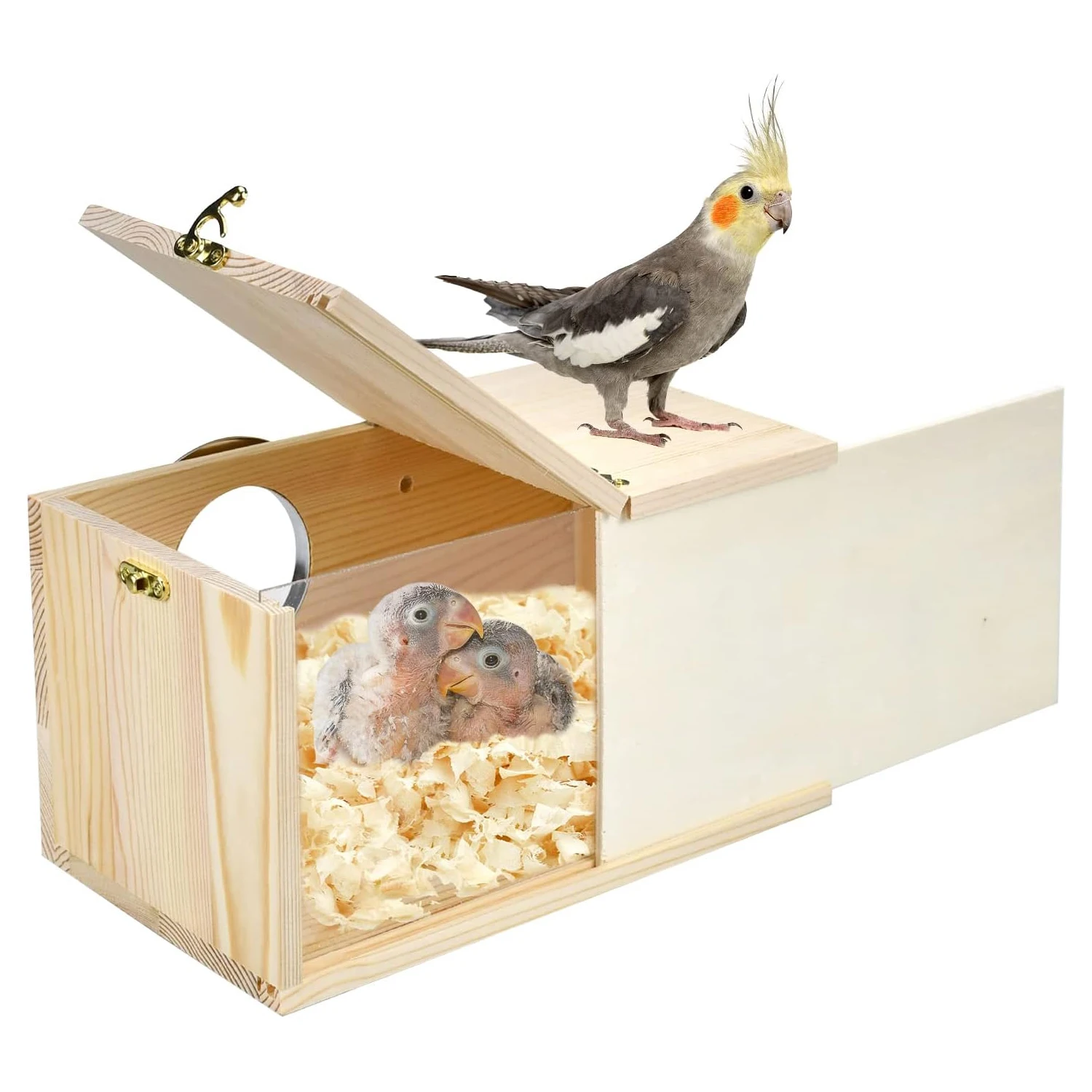 Parakeet Nesting Box Cockatiel Nesting Box Bird Nest Bird Breeding Box House Wooden