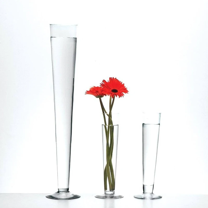 
Wholesale Customized Wedding Eiffel Tower & Tall Vases H-20inch Trumpet glass Vases 