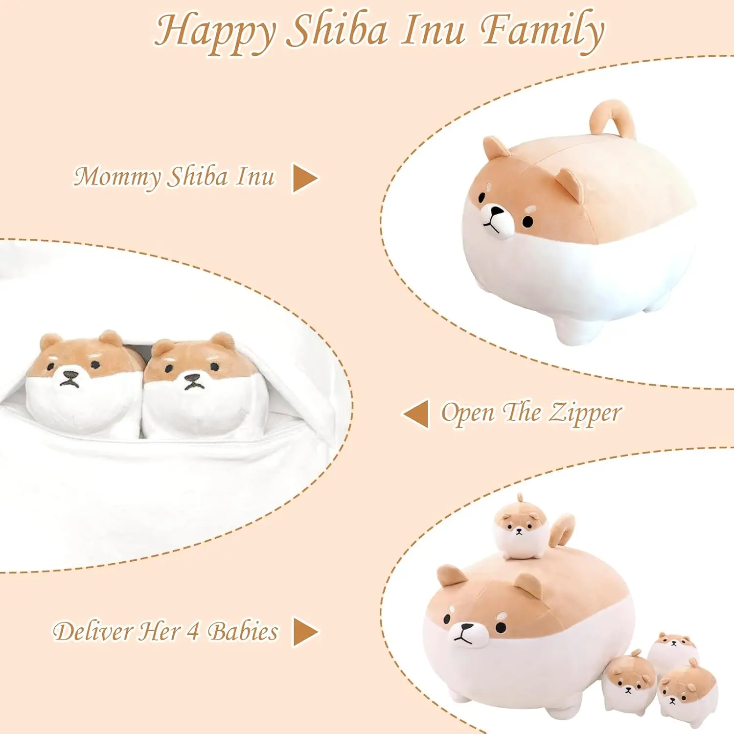 Auspicious Shiba Inu Stuffed Cotton Animal Plush Cute Dog Pillow and Soft Toy Anime Kawaii Gifts for Boys and Girls