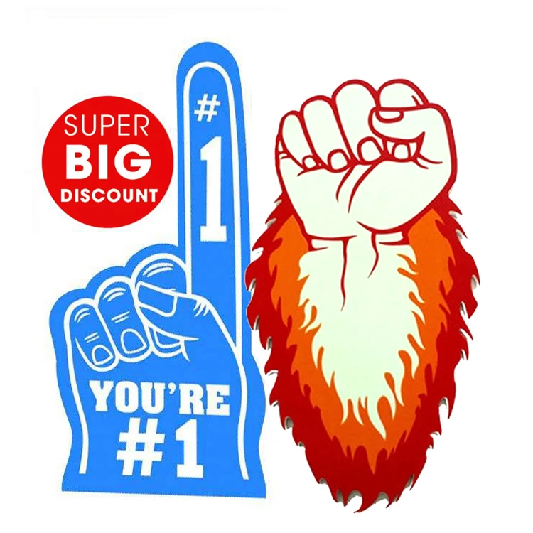 Custom Non-toxic 10MM Big Toy Struggle with fists refuel shape EVA foam/Sponge fist foam-fingers fan cheering foam hands