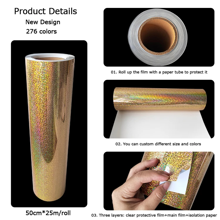 Wholesale PU Pet Metallic Glitter Gold Elastic Flex Foil heat press iron on htv vinyl cutter heat transfer