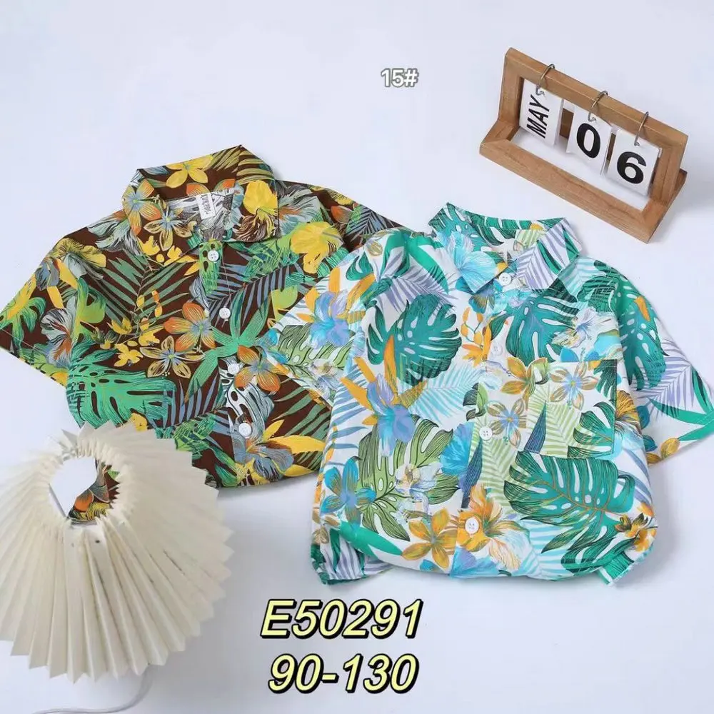 2.25 Dollar Model HMK019 Shirts Size 2-6 Years Wholesale Stock Children Boys Soft Material sports polo With Prints