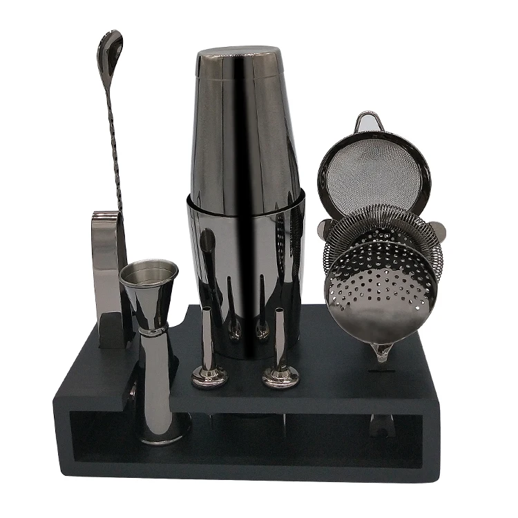 Customize Premium Bar Tool Set Bartenders Kit Stainless Steel Wine Martini Cocktail Shaker Set