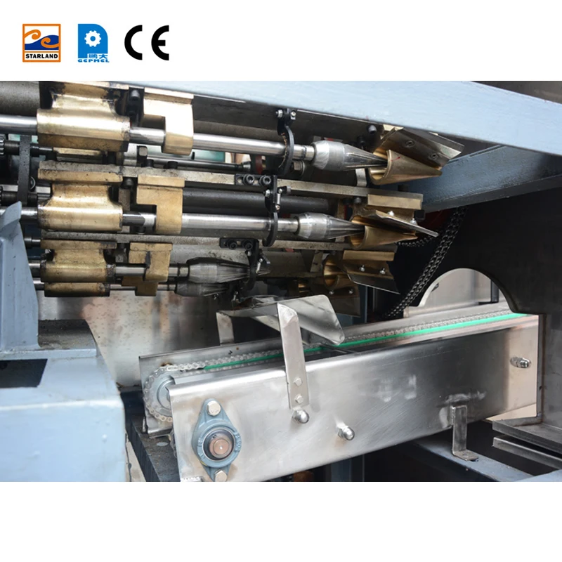 Guangzhou Factory Commercial Full Automatic Waffle Biscuit Gelato Baking Line Rolled Sugar Ice Cream Cone Making Machine
