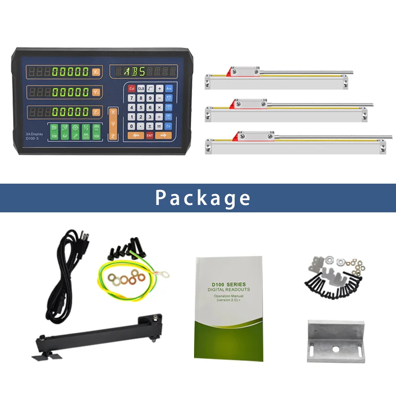 DITRON 2/3 Axis Dro Digital Readout Display and Linear Glass Scale for Lathe Milling Machine