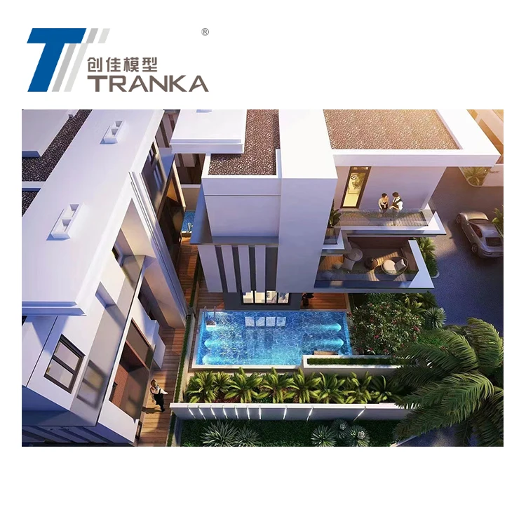 Exterior house view to designer , 3D virtual picture for master