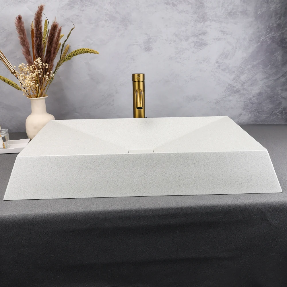 OEM wholesale hotel modern rectangular concrete bathroom vanities basin container bathroom vanities sink