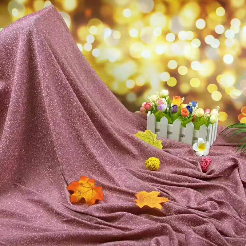 Wholesale Custom navy blue french glitter lurex fabric with glitter powder Elastic Knit lurex stretch fabric for party dress