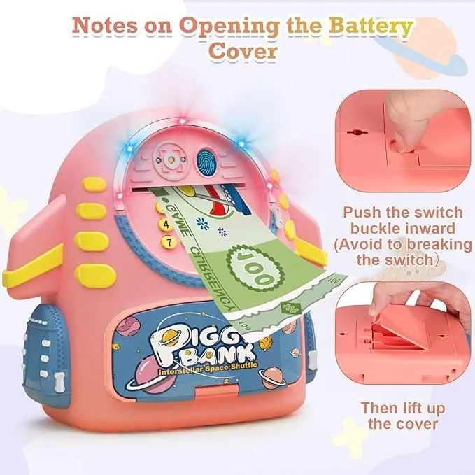 Electronic Piggy Bank for Kids With Password Protection Intelligent Analog Induction Airplane Cash Coin Toy