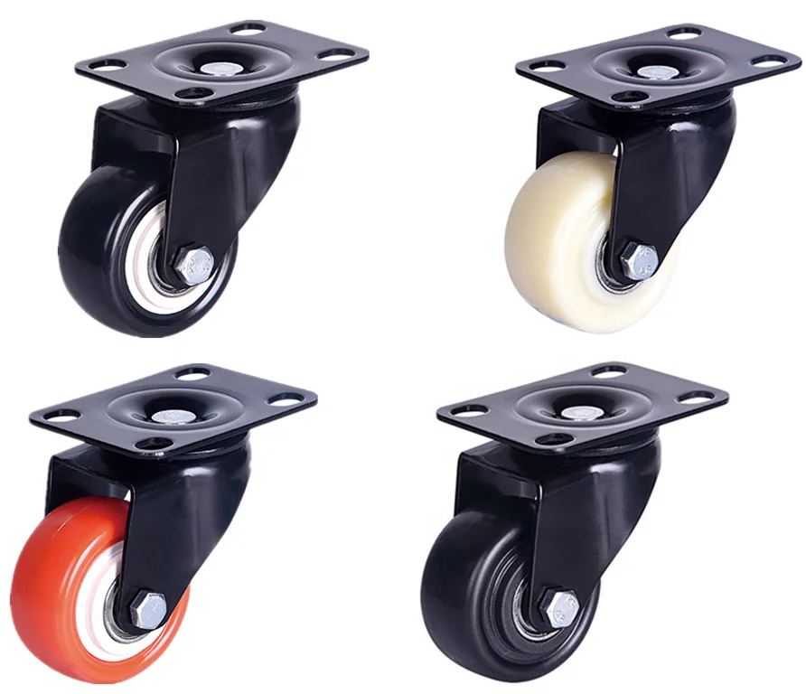 100mm PVC/PU /TPR Hot sale light duty gold drill double locking Swivel caster Wheel