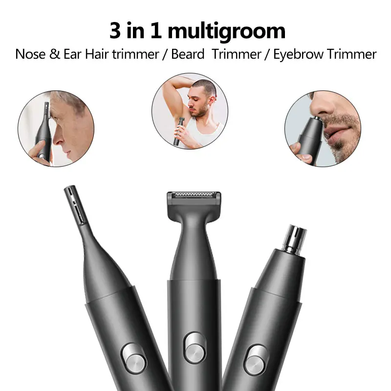 
Grooming Set Nose Beard Eyebrow Rechargeable Electric Nose Hair Trimmer Nose Ear Hair Removal Trimmer For Men 