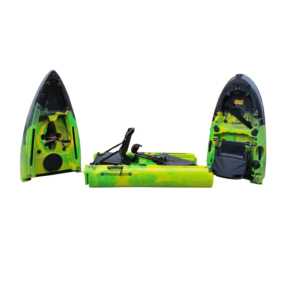 REAL Young Yak Modular 2 Person 3 Section Detachable Fishing Pedal Drive Kayak With Motor Lldpe Material for Sale