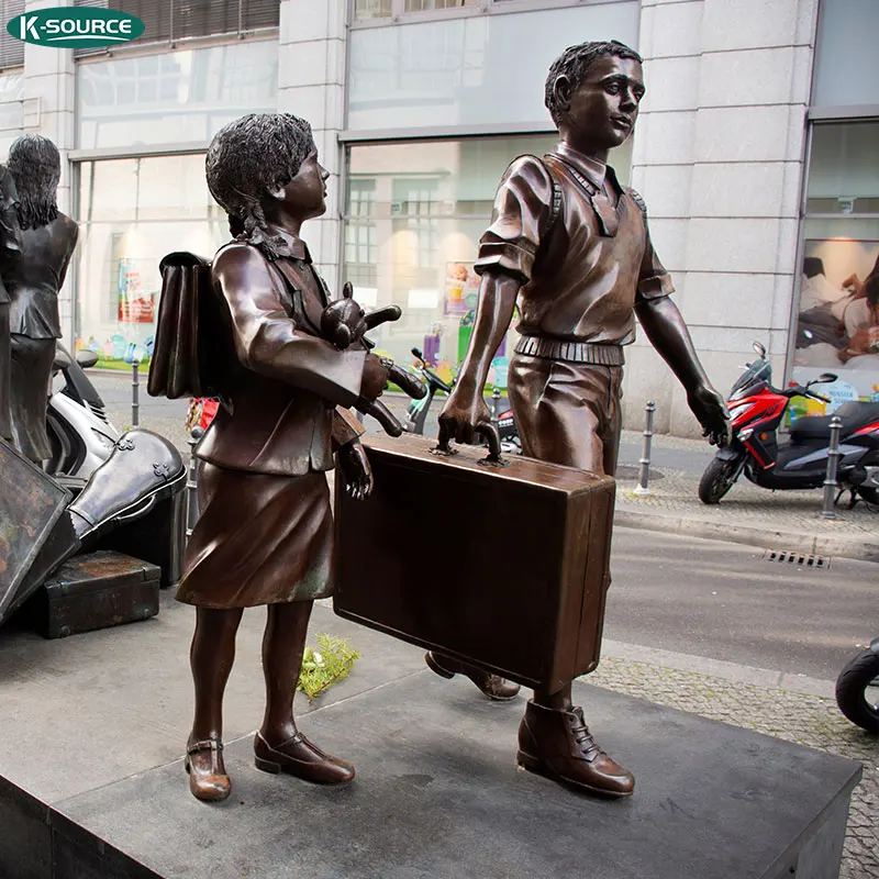 Park and City Decor Boys and Girls Leapfrog Children Statue Large Bronze sculpture