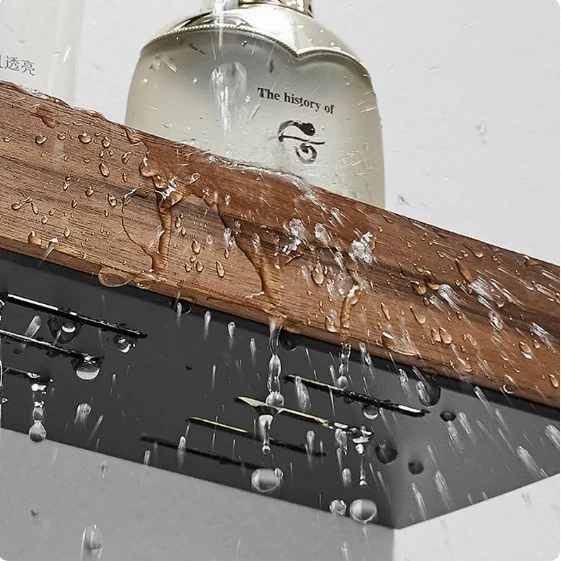 Bathroom rack wall-mounted Nordic style shelf Cosmetics storage kitchen solid wood shelf