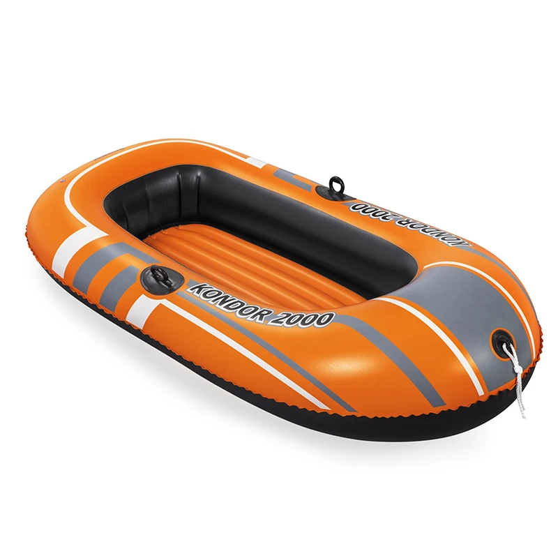 1.96m x 1.14m 2 man inflatable rubber canoe speed raft kayak Family Outdoor Lake River Sport Fishing Rowing Inflatable Boat