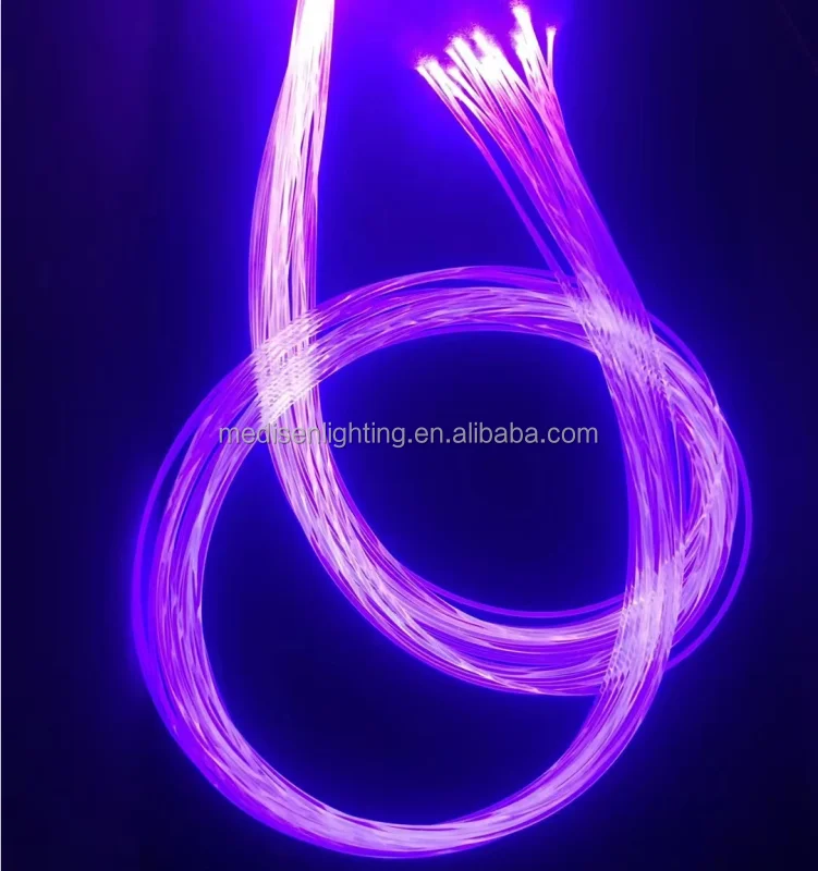 Solid Core PMMA diameter 4mm flexible side glow fiber optic for project 100m/roll