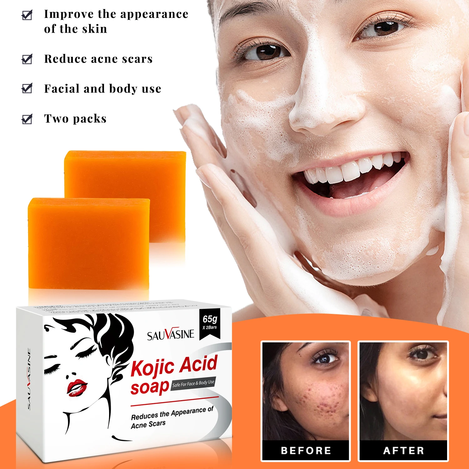 Private label 7 Days Whitening Skin Kojic Acid Soap Lightening Face Bleaching Body Bathing Whitening Kojic Acid Soap