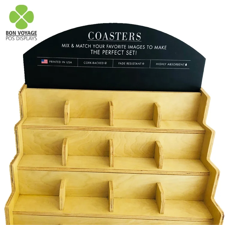 popular wood coaster display stand socks display showing stand counter top retail display units