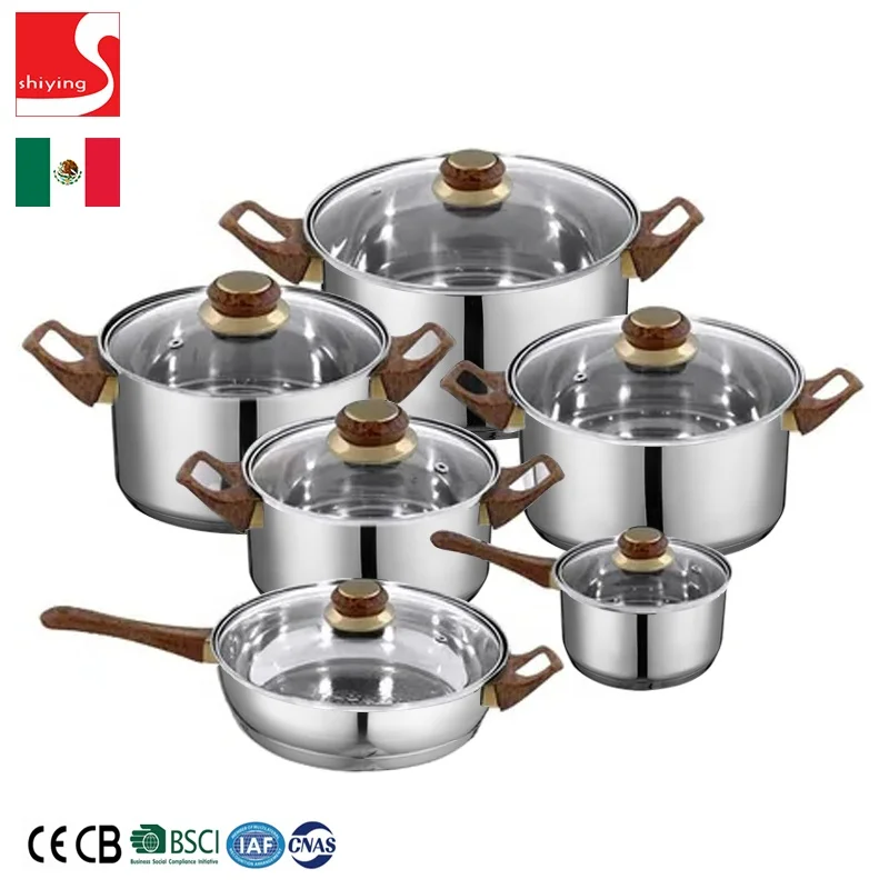 Набор посуды SY-Kitchen из нержавеющей стали 16 шт. Индукционная семейная кастрюля крышка для кастрюли логотип