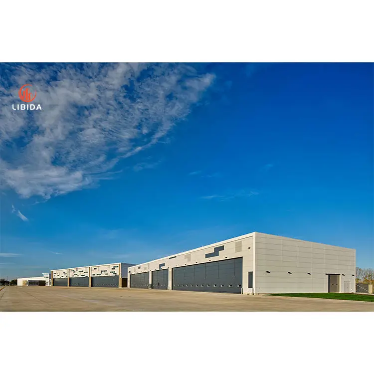 Modern Prefab Steel Structure Building Prefabricated Warehouse/Workshop/Aircraft Hangar/Office Construction Material