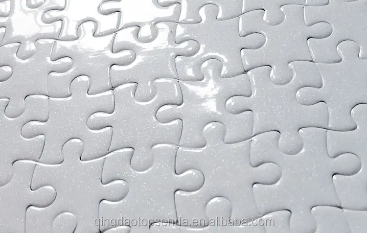 For Custom logo print 19x24cm 30 pieces Matte Glitter white paper jigsaw puzzle Sublimation blank