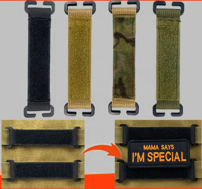 Detachable webbing strap plastic buckle connect linker Belt Tactical Patch extended strap Molle Patch Panel