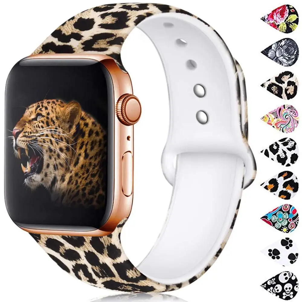 Leopard Apple Watch Band, 45mm 44mm Watch Strap for Apple watch With Fadeless pattern