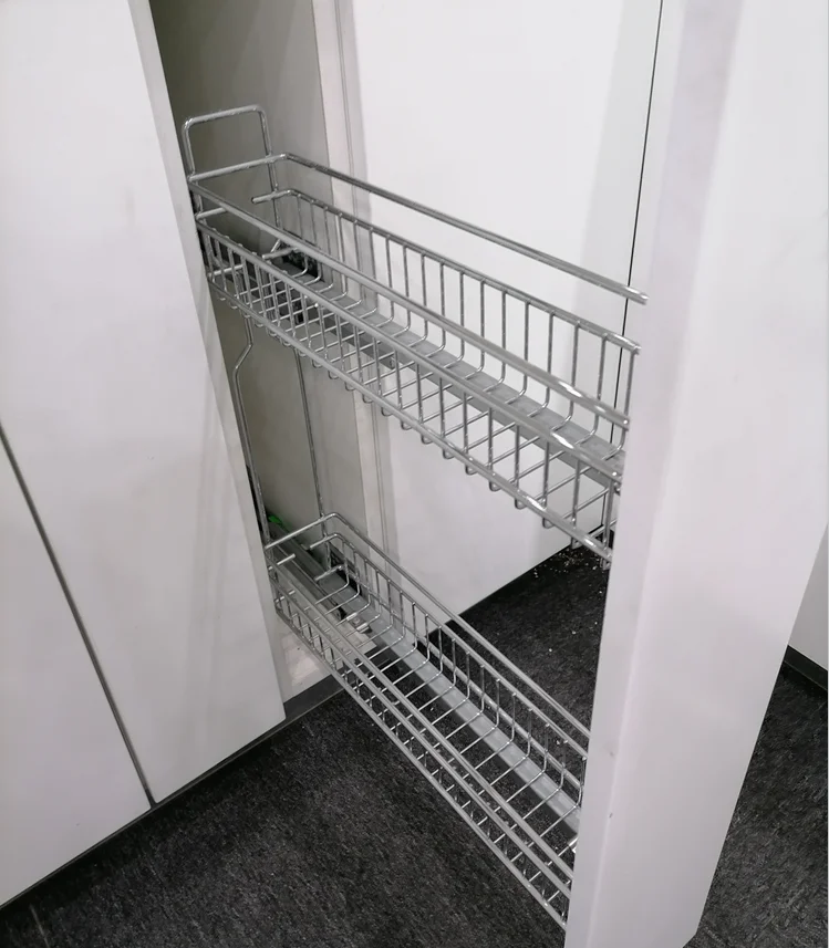 Slide Out Double Upper Cabinet Organizer Jar Spice Rack  Pull Out Two Tier Sliding Shelf