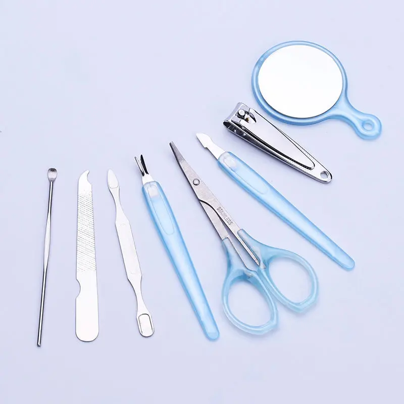 Cheap Multi Color 8 pcs Beauty Manicure Tools Nail Clipper Cutter Kit Grooming Pedicure Set