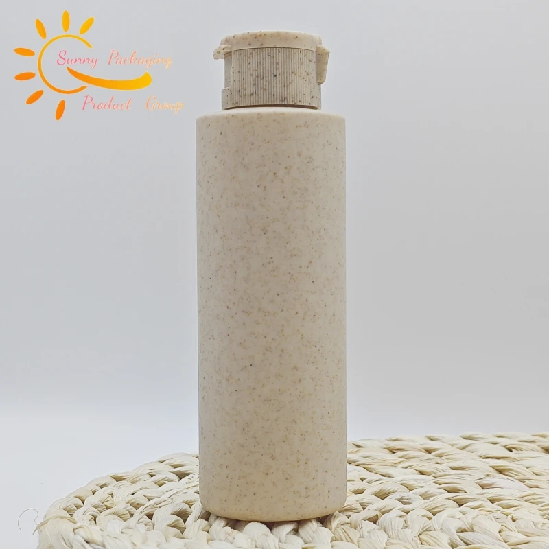 100ml 250ml 300ml 400ml 500ml Biodegradable Soft Touch Hdpe Wheat Straw Empty Bottle with Plastic Twist Nozzle Cap for Oil