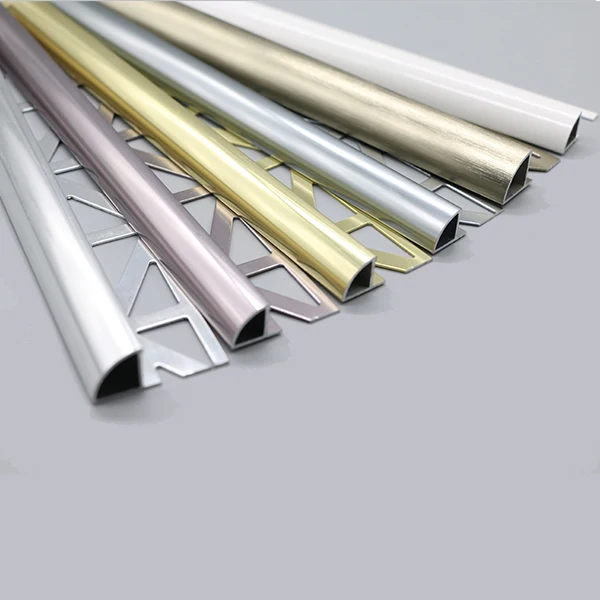 Sample service misumi 10mm 2.5m stock office decoration wall round aluminum tile trim corner edge