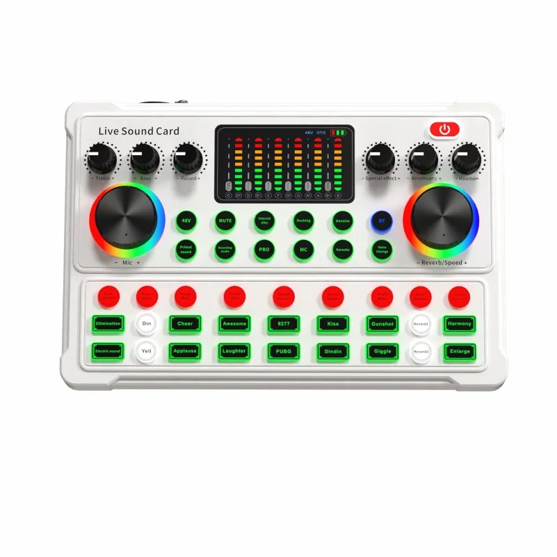 Music recording equipment With Stereo Sound Effect  and 48V XLR Cable External USB Audio interface Sound Card